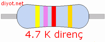 4K7 direnç renkleri